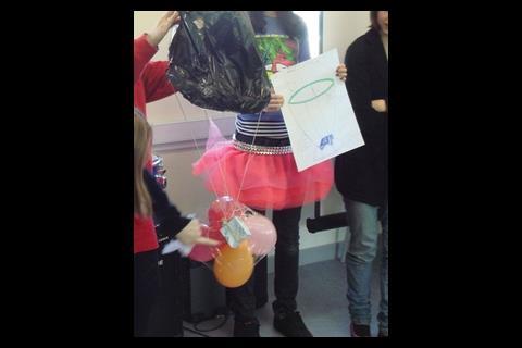 Parachutes and crumple zones were much in evidence for the falling egg exercise at Camden School for Girls
